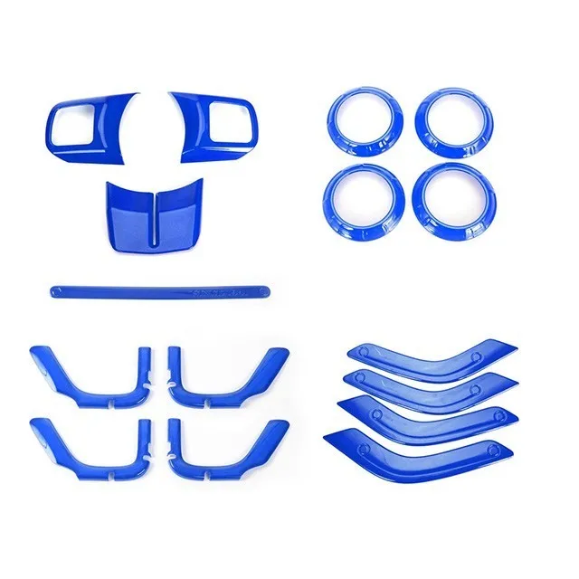 16 pcs blue MOPAI молдинги для салона, красный набор для украшения салона автомобиля, наклейки для Jeep Wrangler JK 2011-, автомобильные аксессуары, Стайлинг - Название цвета: 16 pcs blue