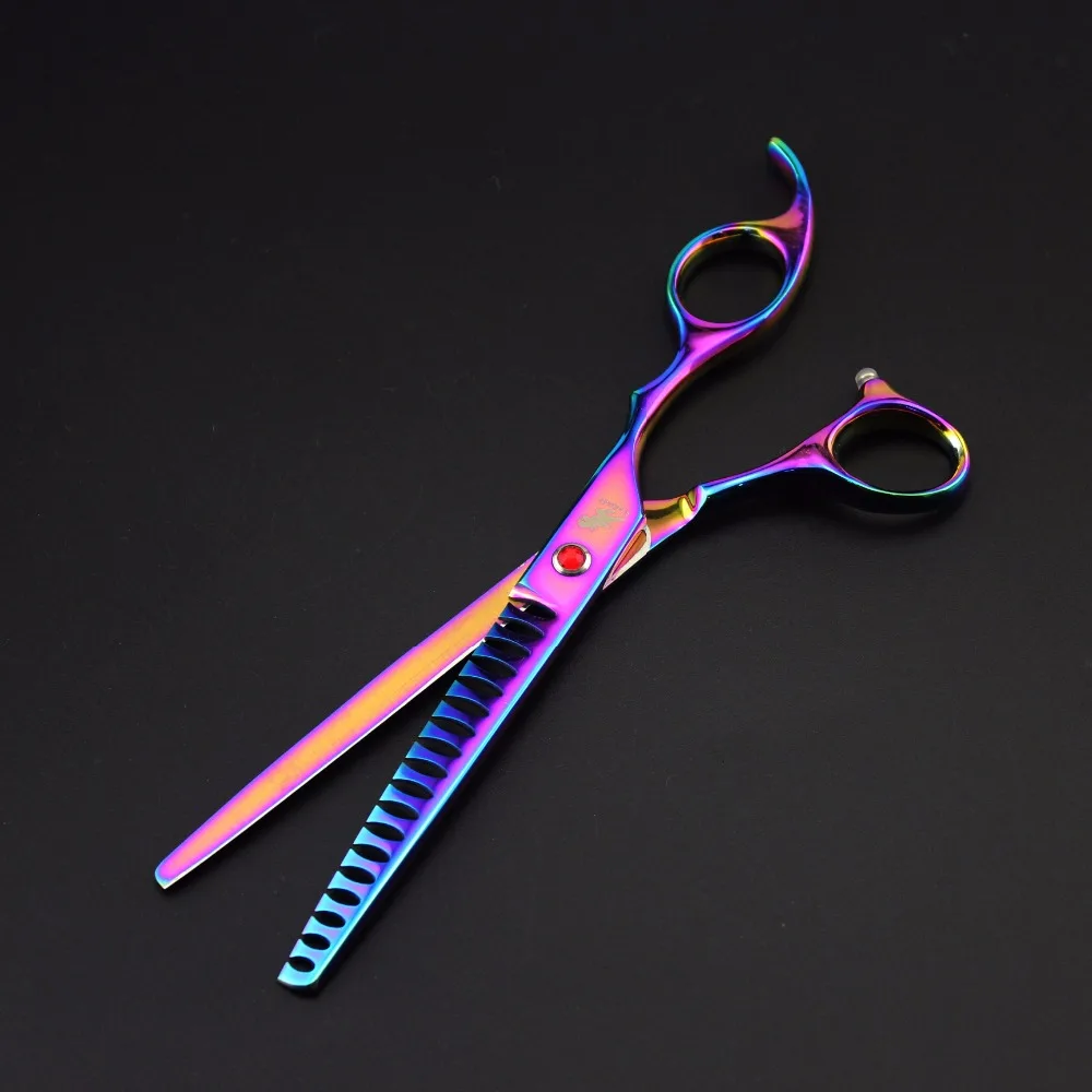 

7.0 inch colorful 4 sets of beauty scissors high-end hairdressing scissors pet beauty salon set