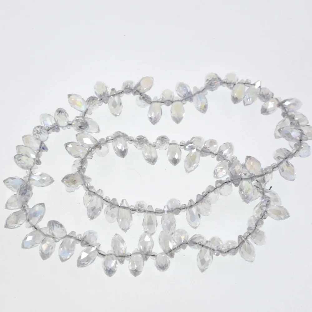 12x6 мм белые капли в форме слезы стеклянные граненые свободные хрустальные бусины