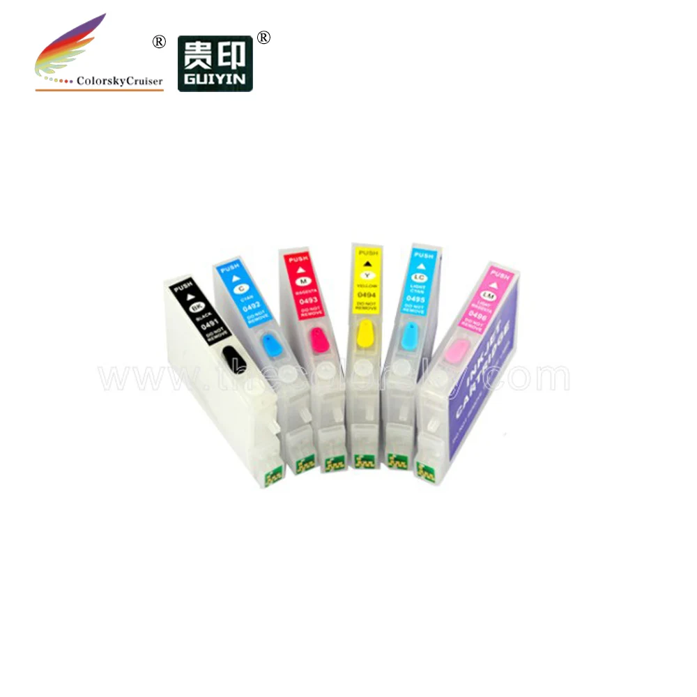 (RCE481 486) Заправляемый картридж с чернилами для Epson T0481 T0482 T0483 T0484 T0485 T0486 BK/C/M/Y/LC/LM