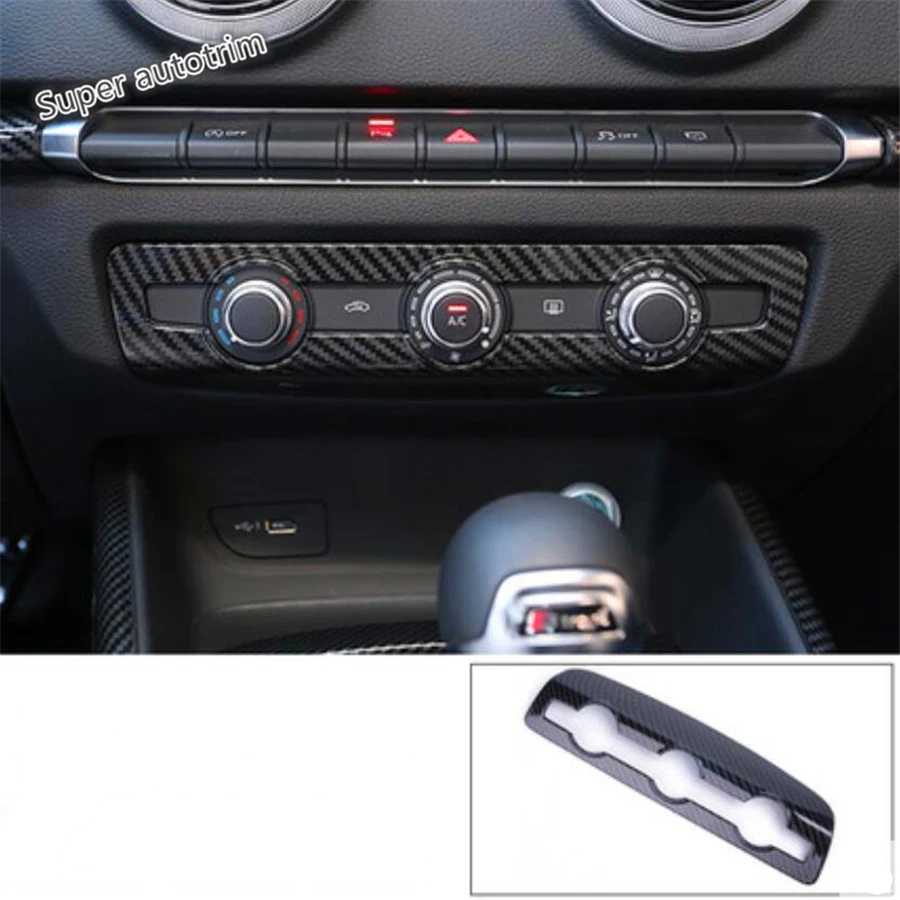 

Lapetus Accessories Interior Central Air Conditioning AC Switch Panel Cover Trim Carbon Fiber ABS Fit For Audi A3 V8 2014 - 2019