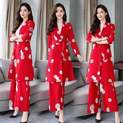 Женское длинное пальто с широкими штанинами весна-осень 2019