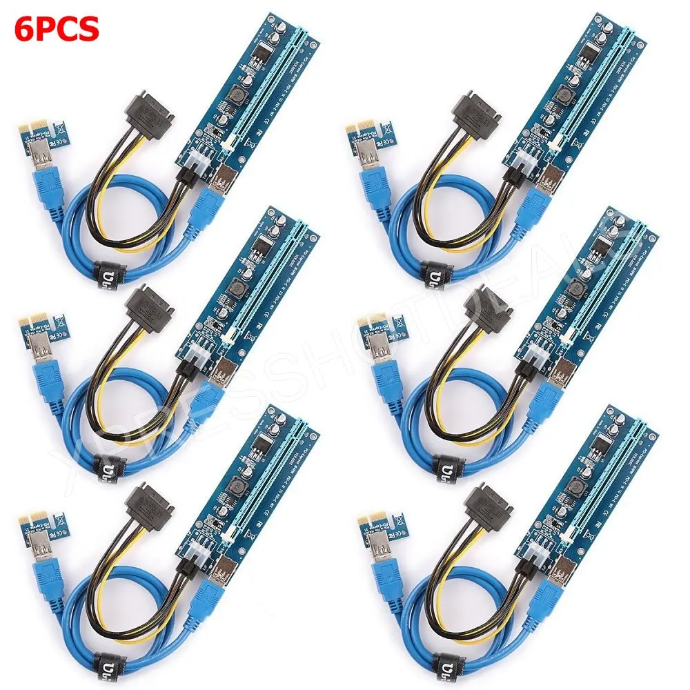 PCI E Express USB 3 0 6 шт. оптовая продажа 1 16x удлинитель адаптер для переходных карт SATA 15pin