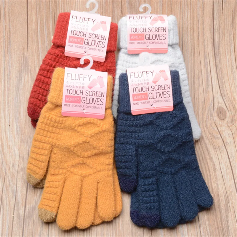 

Имитация кашемира жаккард вязать экран сенсорный держать тепло мода зима взрослые женщины перчатки унисекс варежки Accessories-DQGV003C