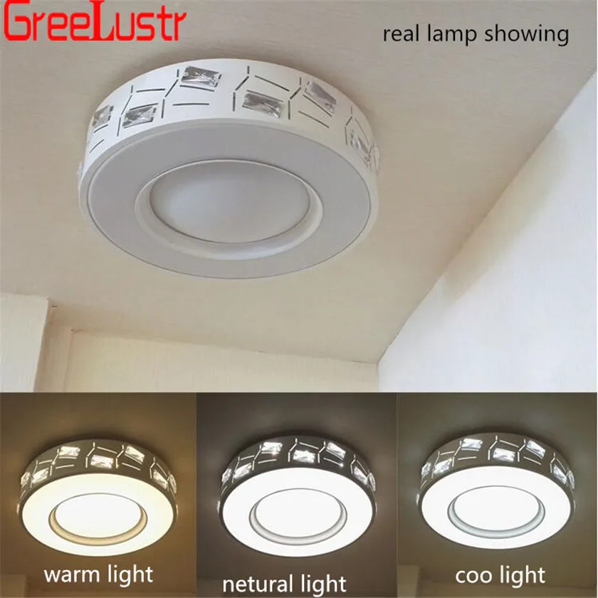 Минималистичный Круг Хрустальные потолочные светильники 36 Вт светодиодные