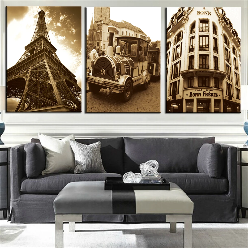 Картина без рамки на холсте европейская архитектура картина маслом современные