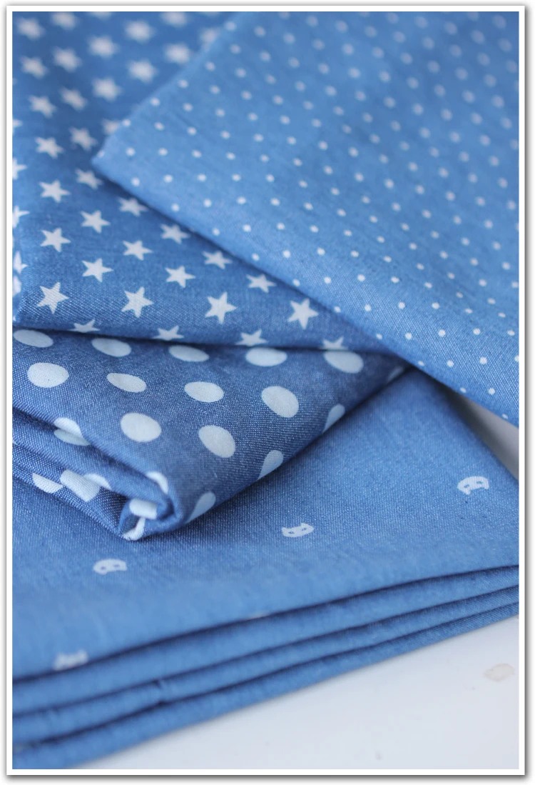 Джинсовая хлопковая ткань тонкая 100% джинсовая цвета индиго шитья своими руками