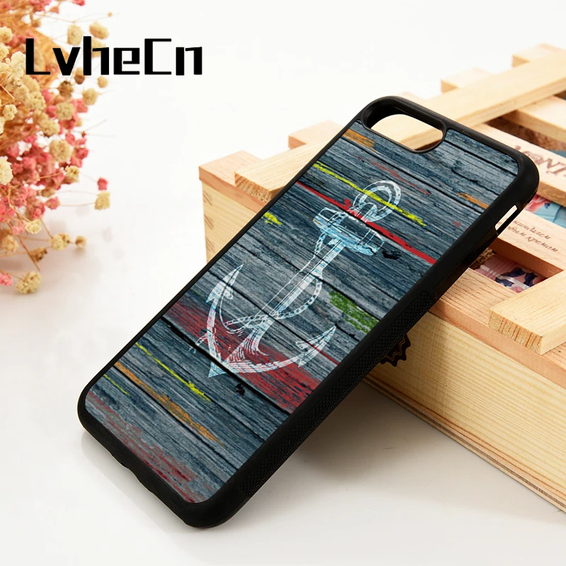 LvheCn 5 5S SE 6 6 S чехлы для телефонов для iPhone 7 8 Plus X Xs Max XR мягкий силиконовый морской корабль якорь море дерево Вдохновленный