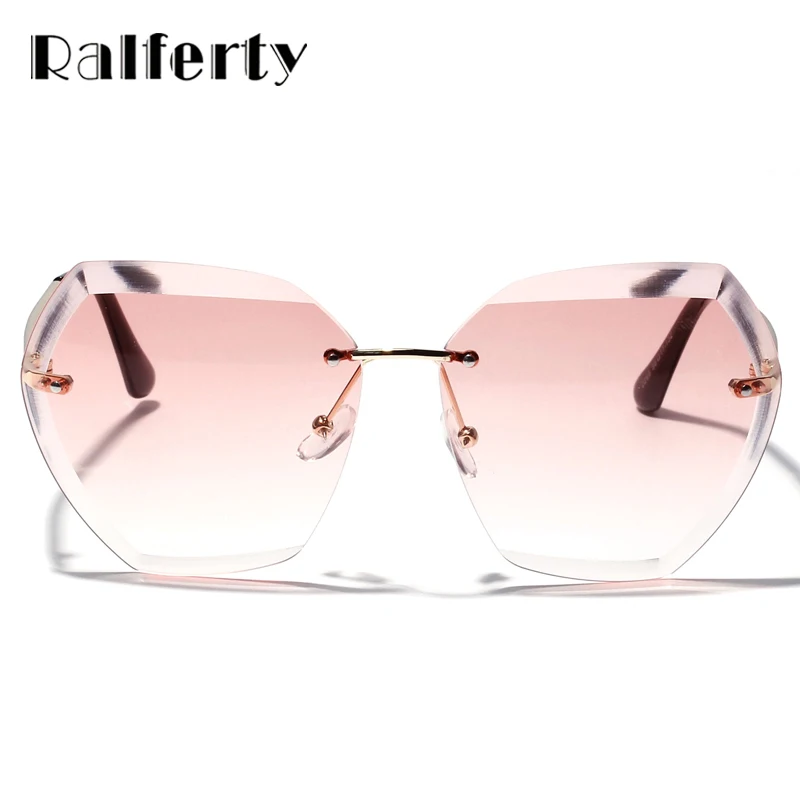 Ralferty женские шестигранные Солнцезащитные очки прозрачные розовые синие