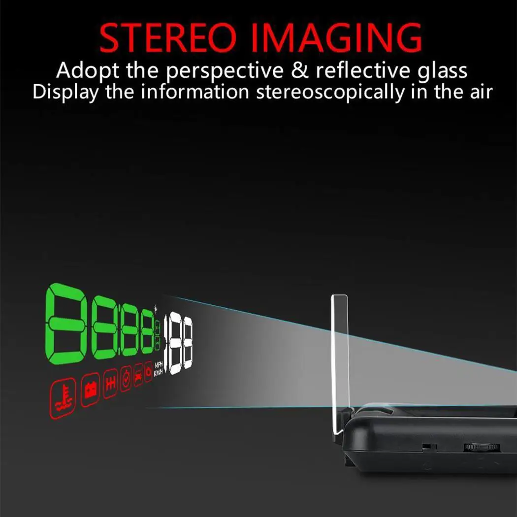 Общий Автомобильный дисплей на голову HUD OBD2 перспективное стекло Arms напоминания
