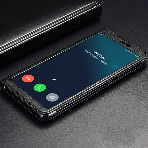 Black Для Xiaomi mi 8 чехол с полным окошком из искусственной кожи флип-чехол Funda чехол для Xiaomi mi 8 защитный чехол mi 8SE версия для исследования - Цвет: Black