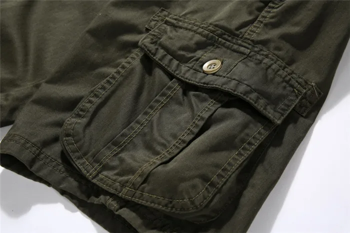 Шорты карго мужские в стиле милитари хлопок много карманов Свободные