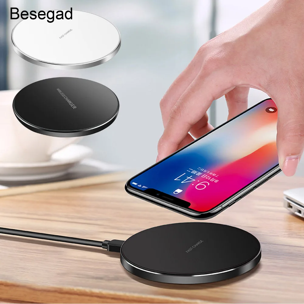 Беспроводное зарядное устройство Besegad QI для Apple iPhone 10X8 Plus Samsung Galaxy S9 S8 S7 S6