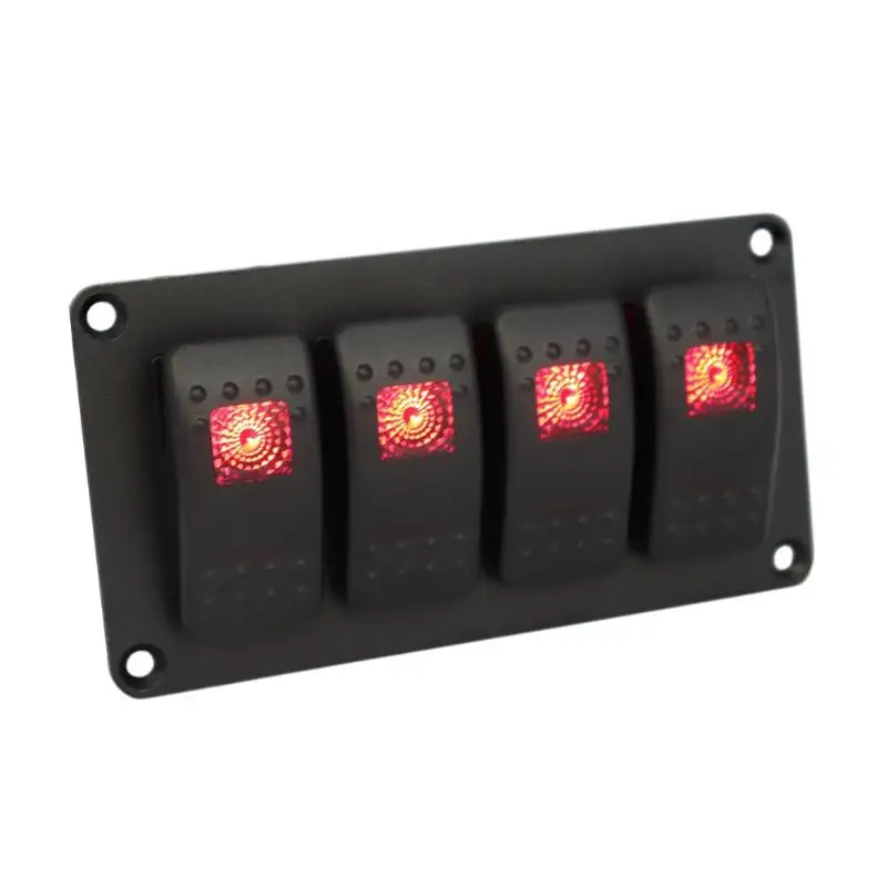 12 V/24 V морской лодки RV 4-Gang светодиодный на включения/выключения Кулисный пульт управления с помощью переключателя автомат защити цепи б/у