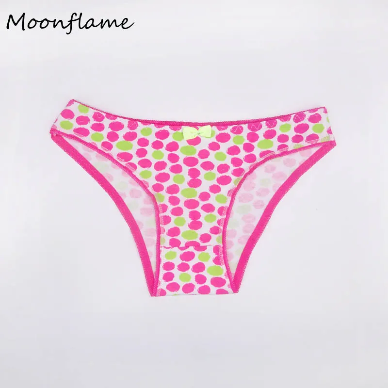 Moonflme/3 шт./лот, лидер продаж, Хлопковые женские трусики в горошек с принтом M L XL 89119