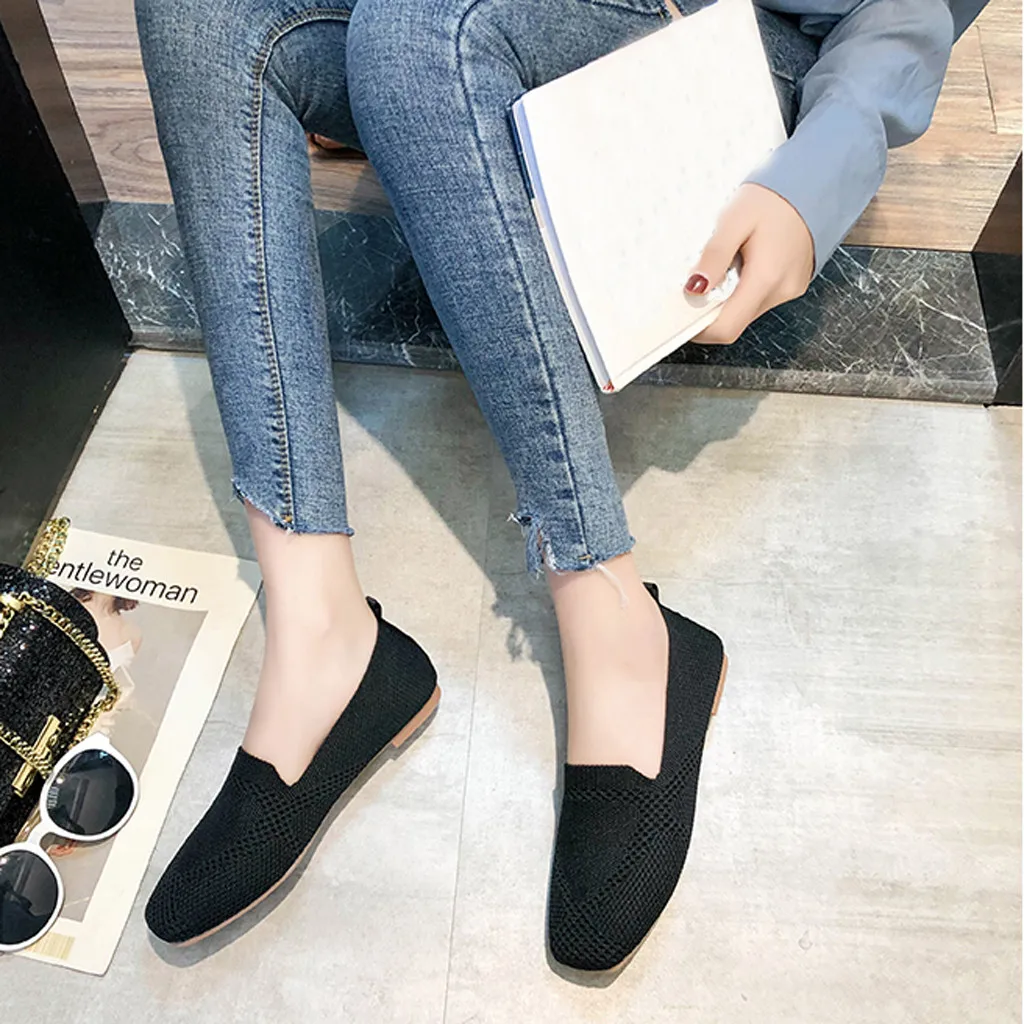 Женские лоферы; chaussures femme; обувь на платформе; дышащая тканая обувь на плоской подошве; женская обувь; Zapatos De Mujer; женская обувь с квадратным носком