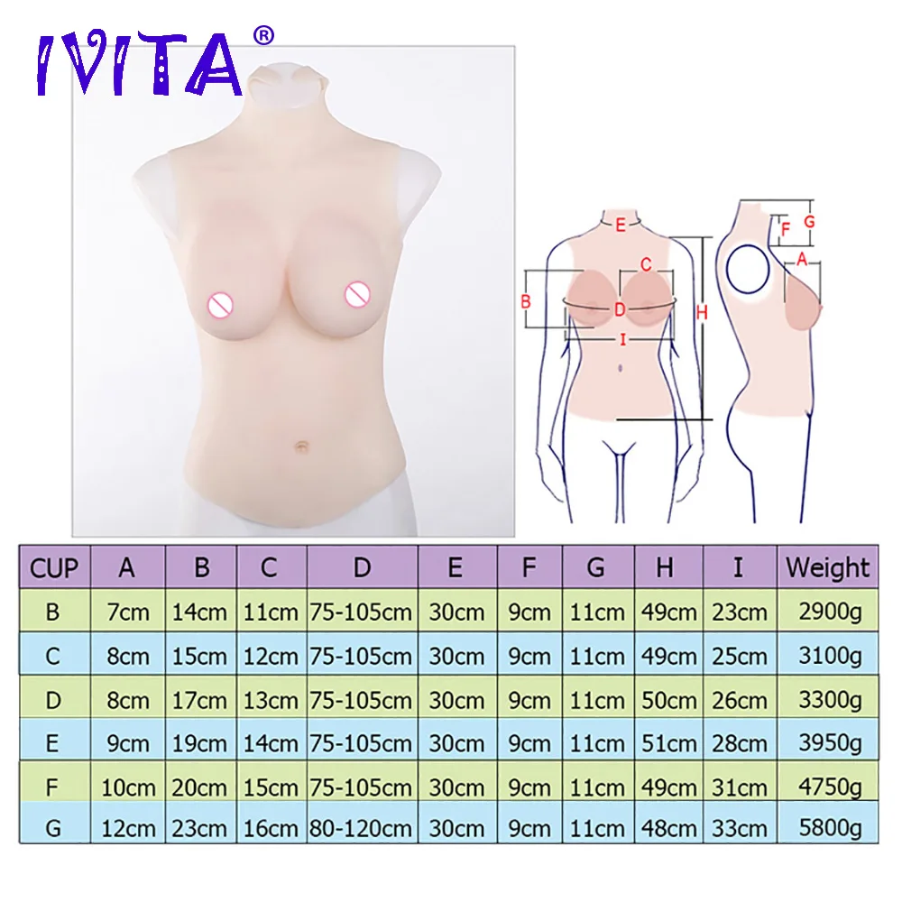 Искусственная силиконовая грудь IVITA поддельные груди для трансвеститов