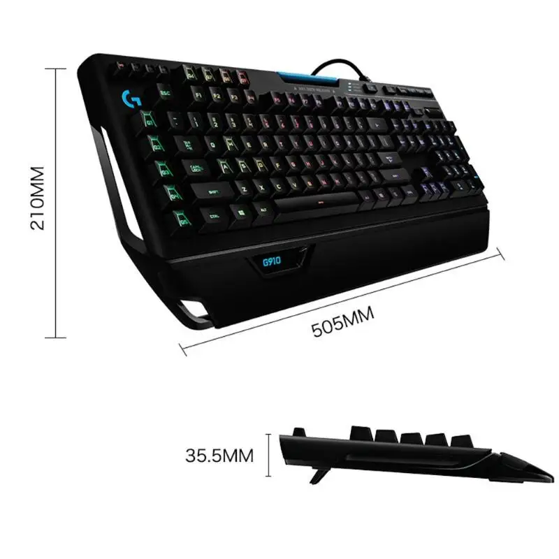 Механическая игровая клавиатура для ПК logitech G910 Orion Spark RGB с подставкой для рук, оригинальные компьютерные клавиатуры с 9 программируемыми клавишами