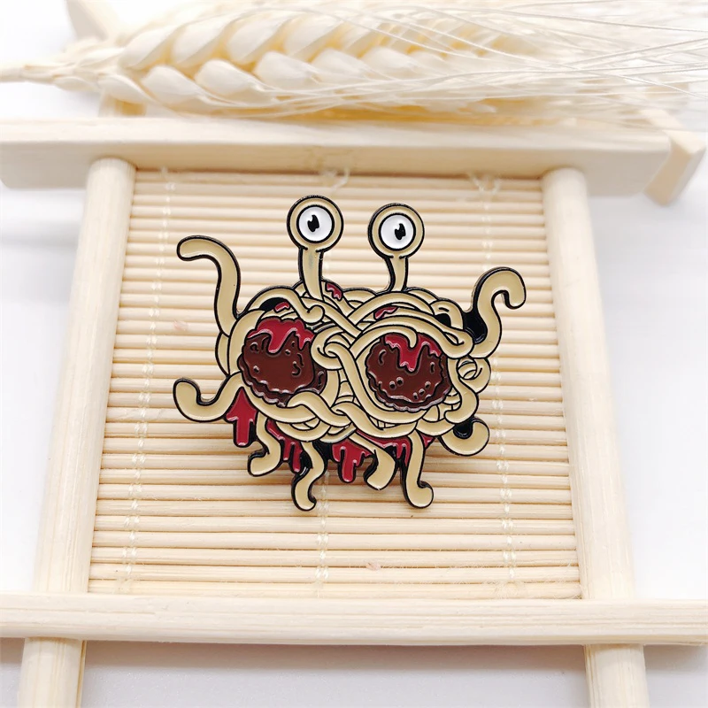 Креативные Броши из эмалированного сплава с изображением забавной пищи лапши