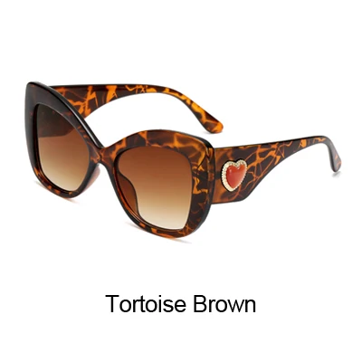 Tortoise Brown Ralferty, винтажные женские солнцезащитные очки кошачий глаз, женские роскошные брендовые солнцезащитные очки с сердечком, UV400, черные оттенки для женщин, lunette A6951 - Цвет линз: Tortoise Brown
