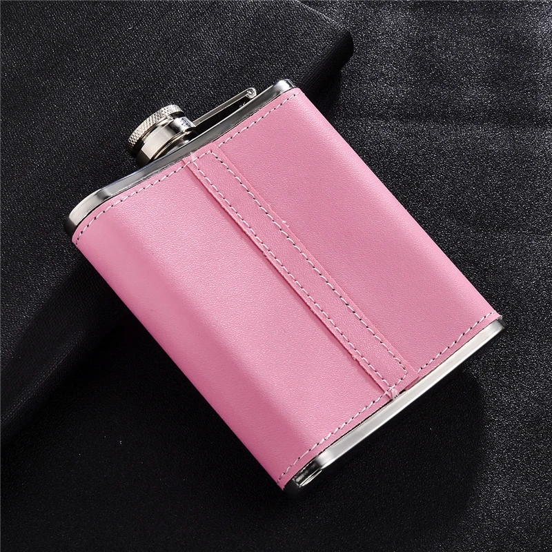 Фляга для виски GENNISSY розовая 7 унций из нержавеющей стали|pocket flask|hip flaskhip flask set |