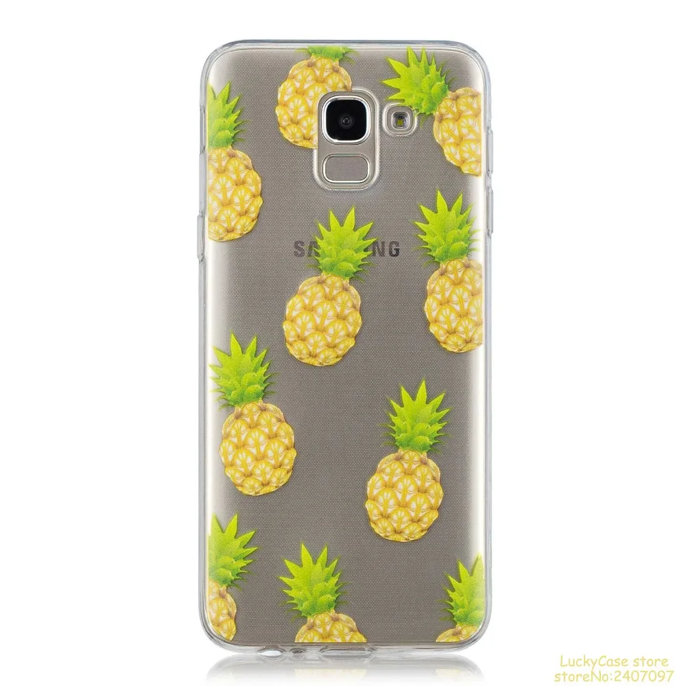 For Coque Samsung J6 2018 Soft TPU Silicone Cover Flamingos leaf flowers cat Printed Cases Phone Case hoesje caso | Мобильные