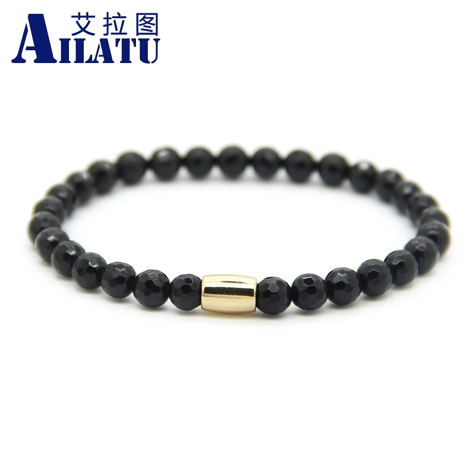 Ailatu 10 шт./лот Новое поступление 6 мм тигровый глаз бронзит белый Howlite матовый оникс