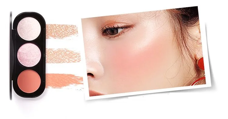 FA26-1 Focallure 3D Shimmer хайлайтер осветитель 3 вида цветов для женщин контур лица макияж пудра комплект гладкой щек румяна и хайлайтер палитра - Цвет: FA26-1
