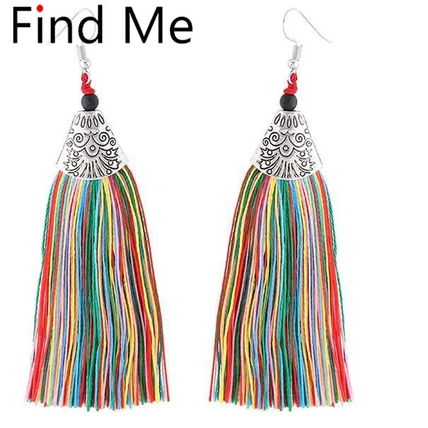 Женские винтажные серьги подвески Find Me большие плетеные длинные в стиле бохо