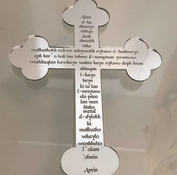 Сделанное на заказ серебряное золото акриловое зеркало подвесной крест для