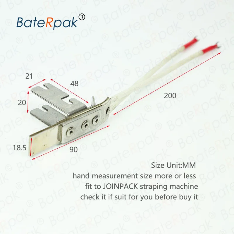BateRpak нагревательный элемент подходит для булочной машины, Joinpack Автоматическая обвязочная машина части, тепловые части использовать напряжение 10 в, мощность 50 Вт