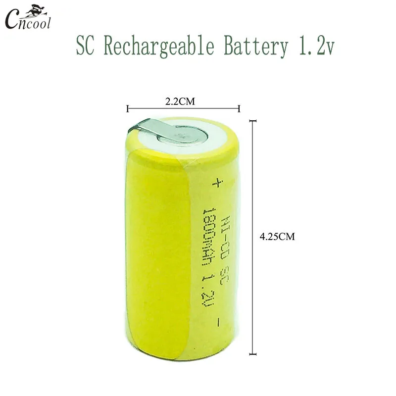 High Quality 4 Pcs/otT SC battery 1800mAh rechargeable Sub C 22420 with an Extension Cord Processed into Tools Battery Pack | Электроника