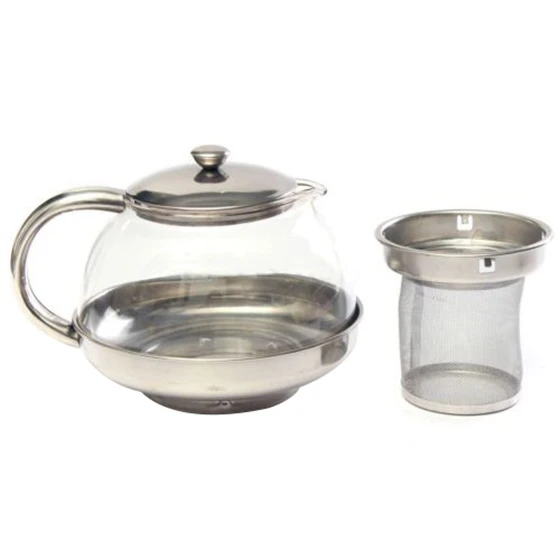 

800ml Stainless Glass Teapot Loose Infuser Coffee Tea Leaf Herbal Decor