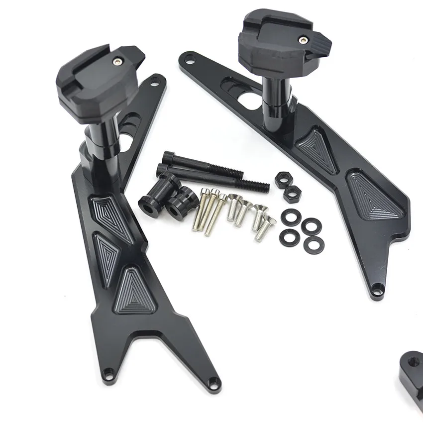 Черный Для KAWASAKI NINJA250 NINJA300 NINJA 250 300 2013- Мотоцикл с ЧПУ рамка ползунок Краш Pad защита от падения защита - Цвет: Черный