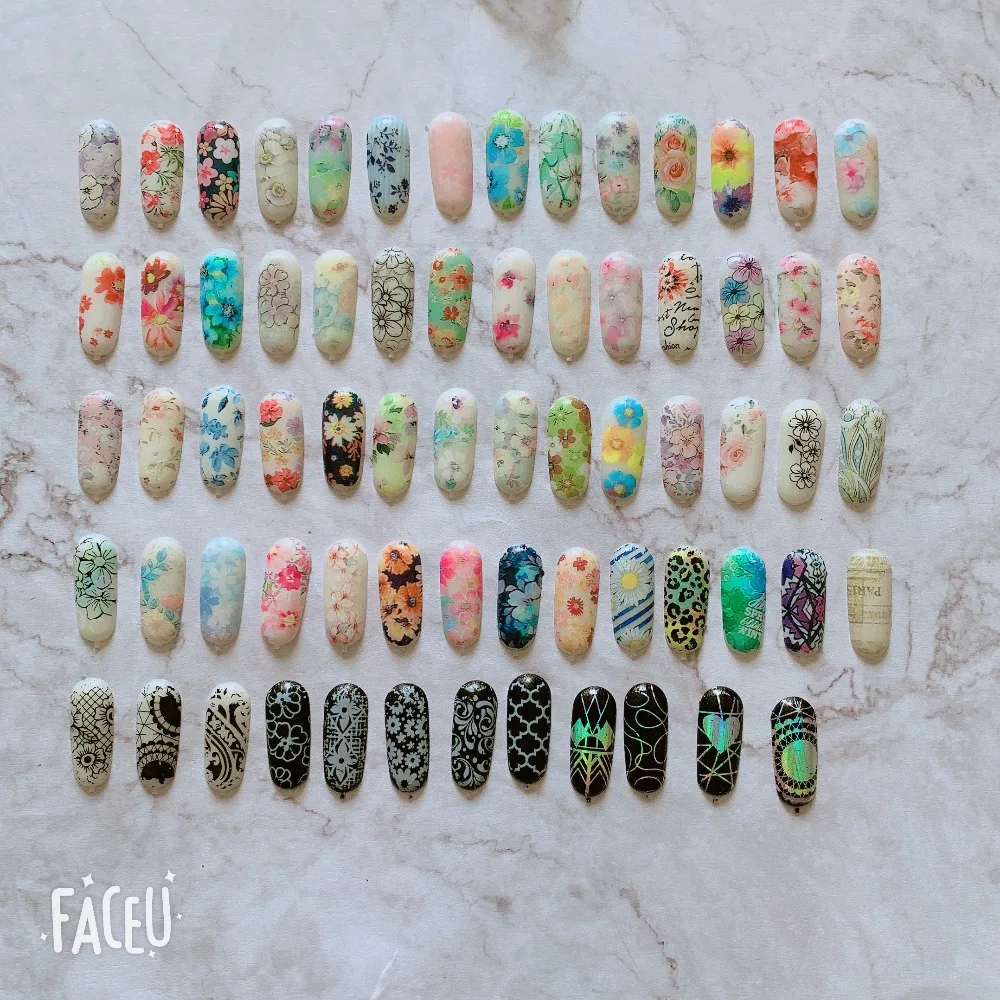 4CM*1M Nail Art Flower Series Transfer Foil Different Kind of 68 designs 1-24 | Красота и здоровье