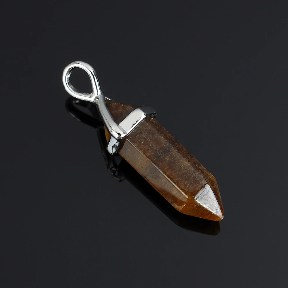 YYW DIY 1 шт. ювелирные изделия шестигранная колонна пули камень кулон тигровый глаз