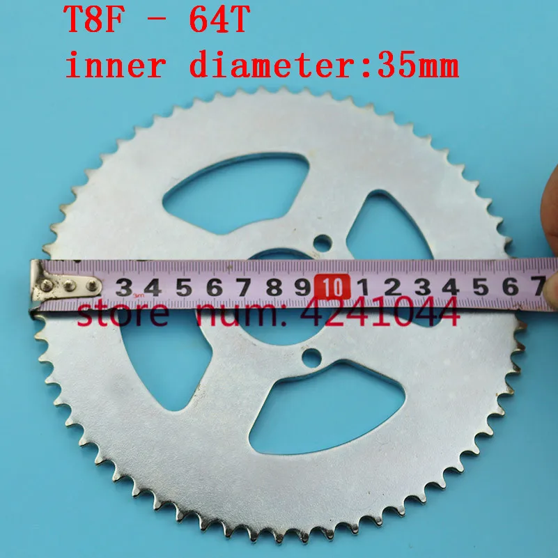 T8F 64 T Задняя цепная Звездочка серебро 35 мм 64 зуб для 47cc 49cc мини Dirt Baby Cross Motard велосипеды Motoparts