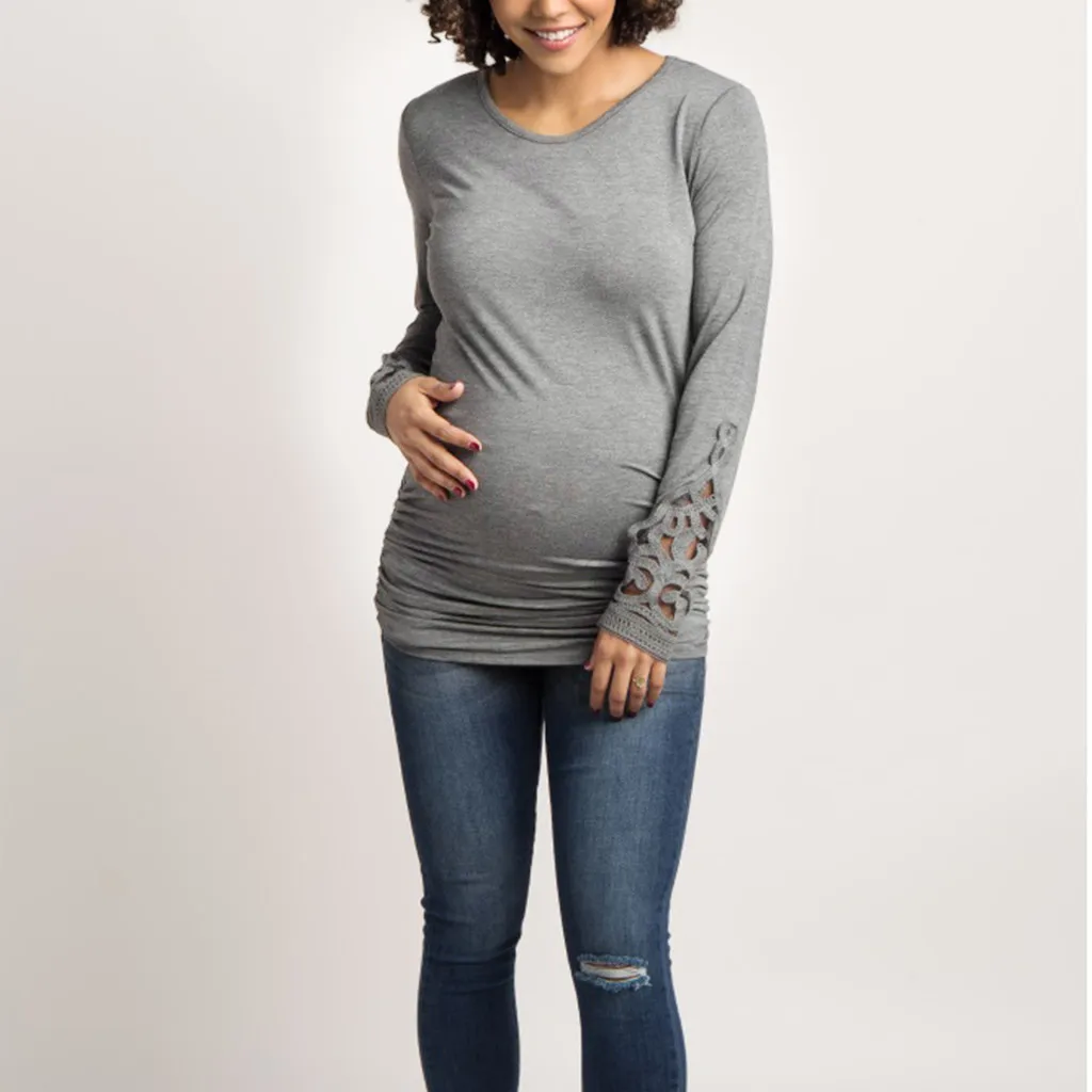 SAGAC Повседневное одежда для беременных с длинными рукавами рубашка кормления