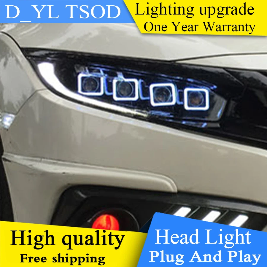 Чехол для автомобильной фары Honda Civic 2016 2018 G10 MK10 Bugatti ДХО двухлучевая Биксеноновая