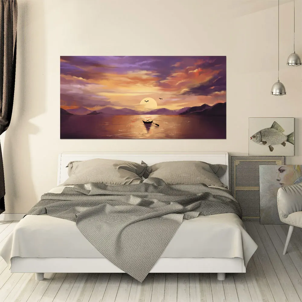 Лодка на реке солнцезащитные очки сцена Наклейка стену s для спальни декор стен