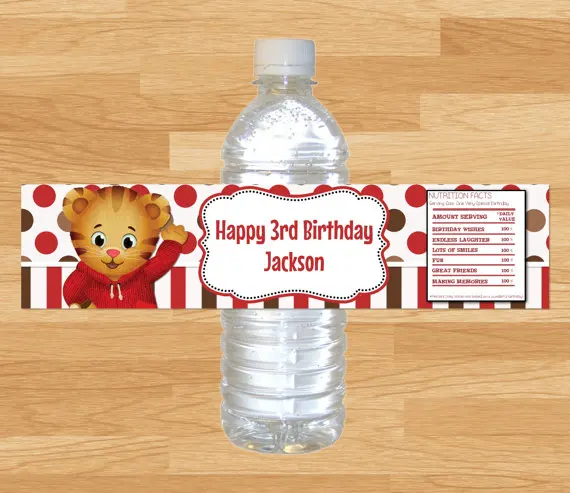 Персонализированные Daniel тигра бутылка для воды этикетки упаковочных материалов