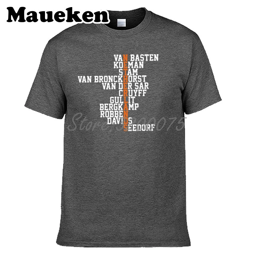 Мужская футболка с надписью Legend netherland VAN BASTEN CRUYFF GULLIT BERGKAMP SEEDORF в стиле ретро W1118001 |