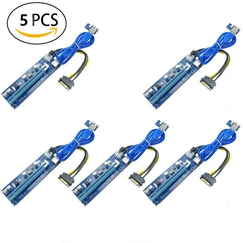 Пакет 5 Seatay PCI E Riser 1X к 16X Графика расширение Powered стояка адаптер для Эфириума