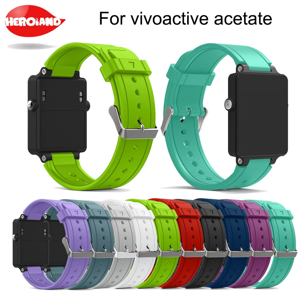 

New Replacement Wristband Silicone Bracelet Watch Strap Band For Garmin Vivoactive Acetate Sports Watch Watchbands Correa Reloj