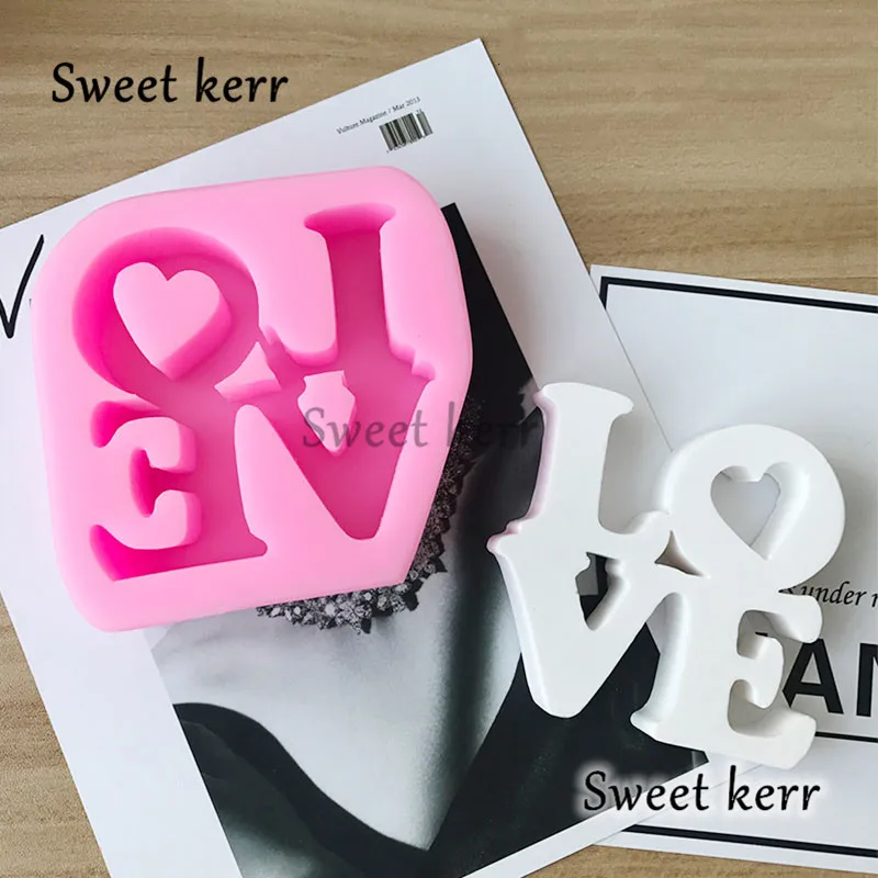 Love letter shaped Silicone Fondant Cake mold Plaster mould Candle for Valentine's Day Sweet Kerr | Дом и сад