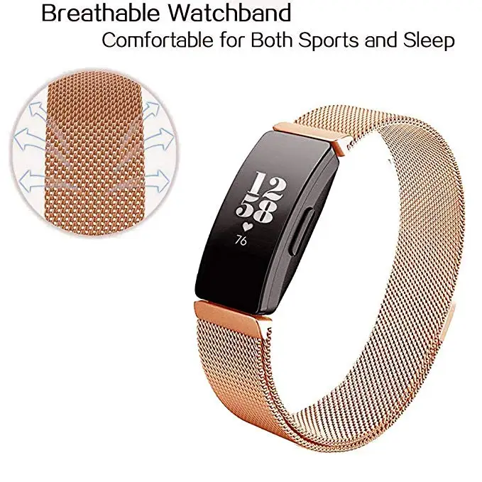 2 шт. Для Inspire& Inspire огнеупорные часы группа нержавеющая сталь+ Milanese Loop сетки Замена браслет металлический бизнес ремешок
