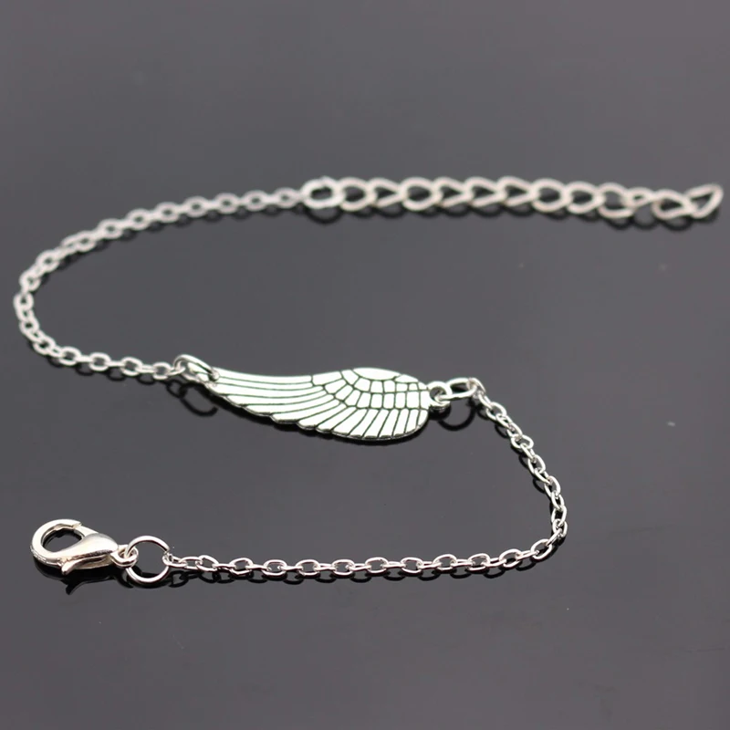Bijoux новинка панк готика Винтаж крылья ангела перо браслет для женщин