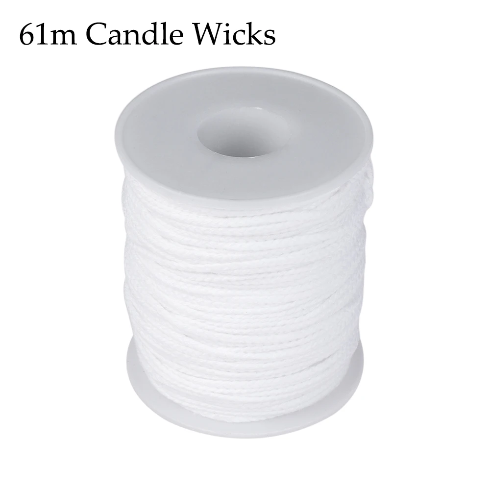 61m Candle Wicks 61 м квадратная плетеная ватная фитиль восковая свеча ядро катушки или 100 шт. подсвечник Sustainer вкладки DIY ремесло делая поставки - Цвет: 61m Candle Wicks