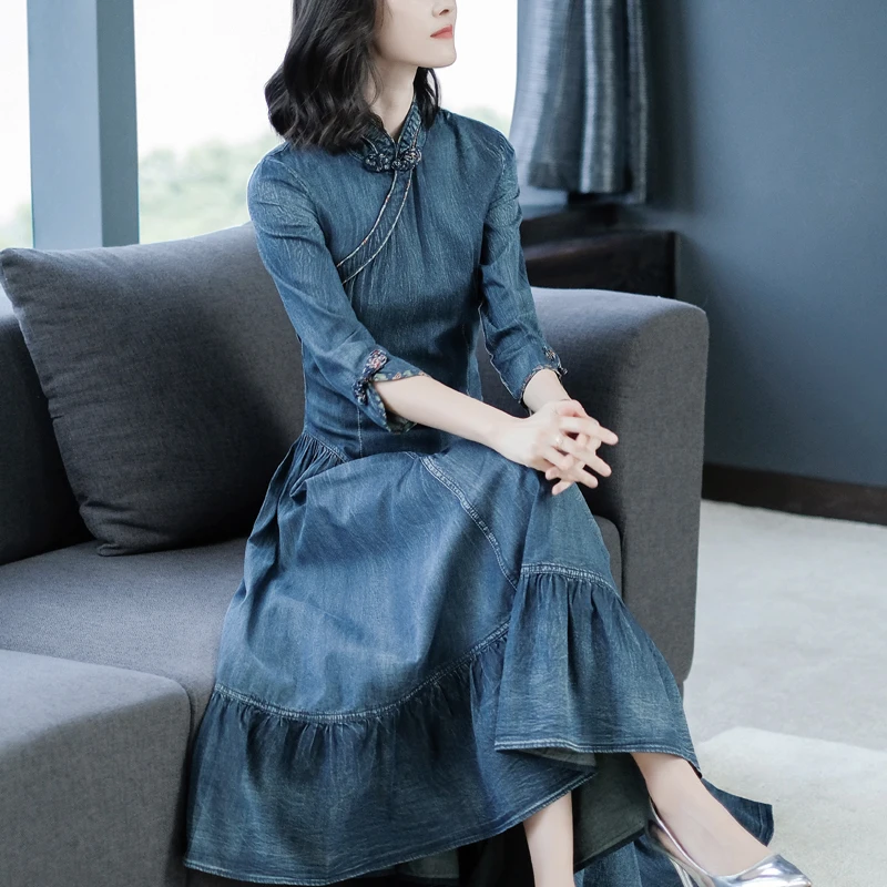 TIYIHAILEY Бесплатная доставка модное платье размера плюс S-3XL женское длинное до