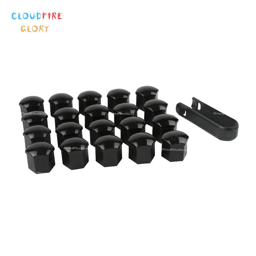 

CloudFireGlory 20x Защитная гайка колеса для стайлинга автомобиля защитная крышка болта головки колеса 19 мм черная + инструмент для удаления